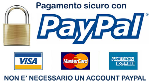 Acquisto sicuro tramite conto Paypal o Carta di credito