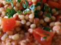 Fregola con scampi e ceci